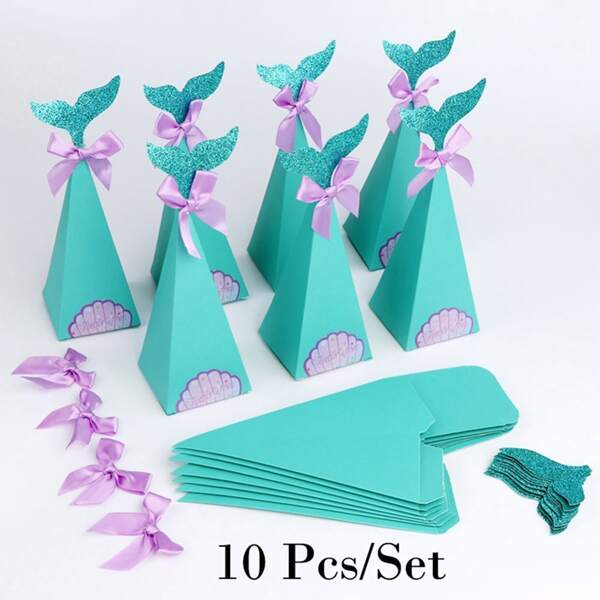 

10pcs Triangle Candy Packing Bag, Blue