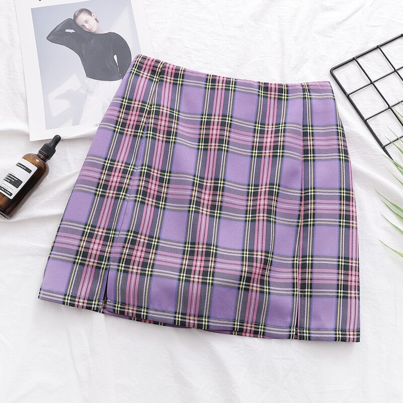 

Tartan Mini Skirt, Purple