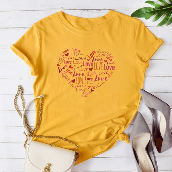 

Letter Graphic Short Sleeve Tee, Yellow