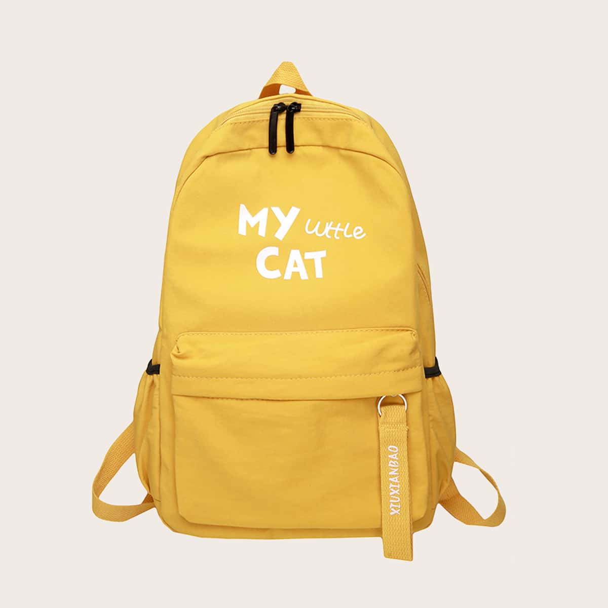 

Letter Graphic Pocket Front Backpack, Yellow