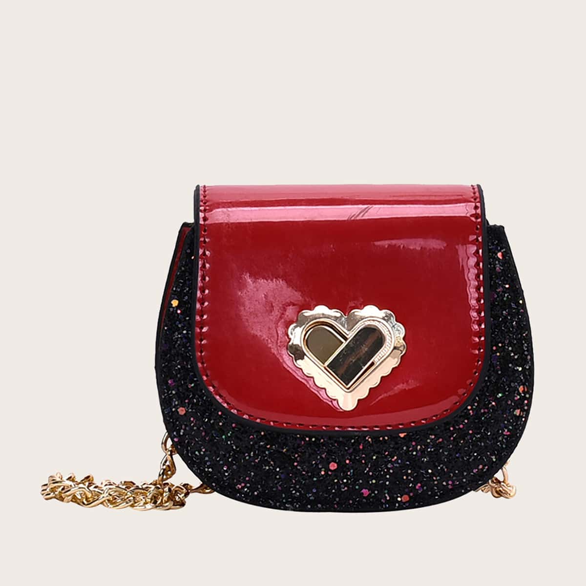 

Mini Color Block Glitter Saddle Bag, Multicolor