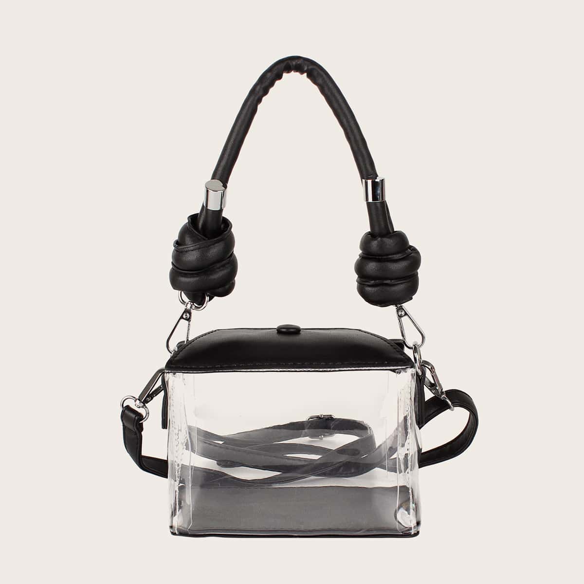 

Clear Satchel Bag, Black