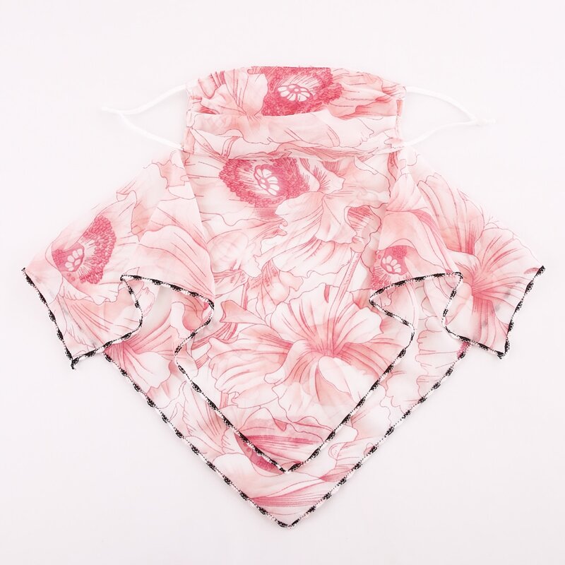 

Floral Pattern Sun Protection For The Face, Pink