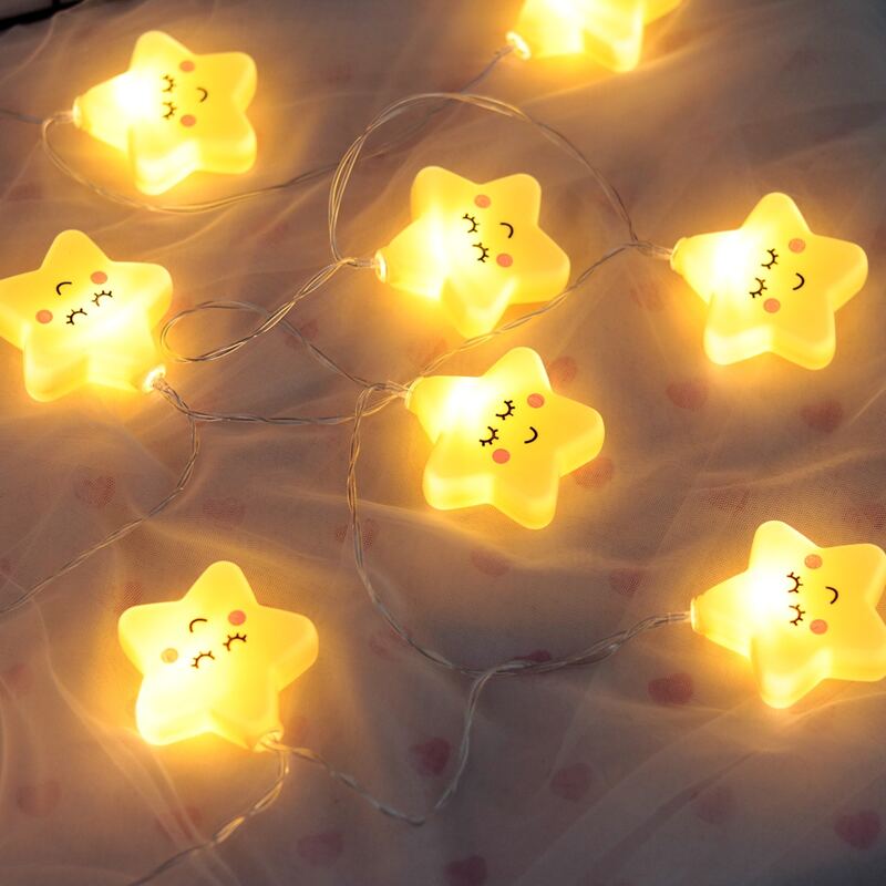 

20pcs Star Shaped Bulb String Light, Yellow