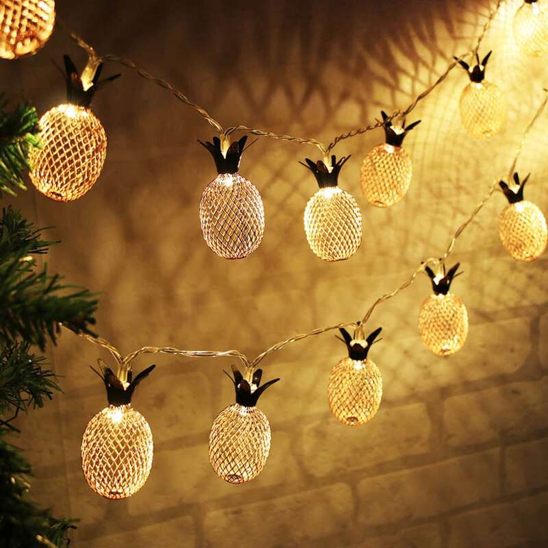

20pcs Pineapple Shaped Bulb String Light, Yellow