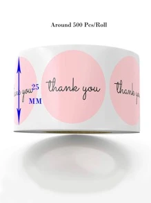 1roll Baking Bag Slogan Sealing Sticker, Simple Letter Graphic Wrapping Sticker For Baking - Pink - View 4