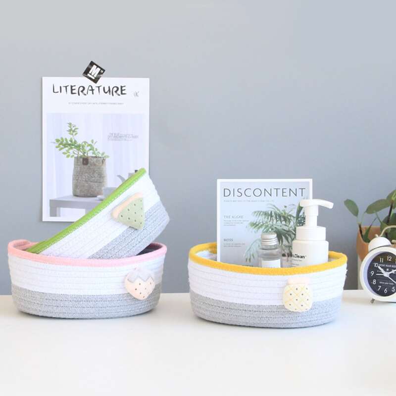 

1pc Fruit Decor Braided Storage Basket, Multicolor