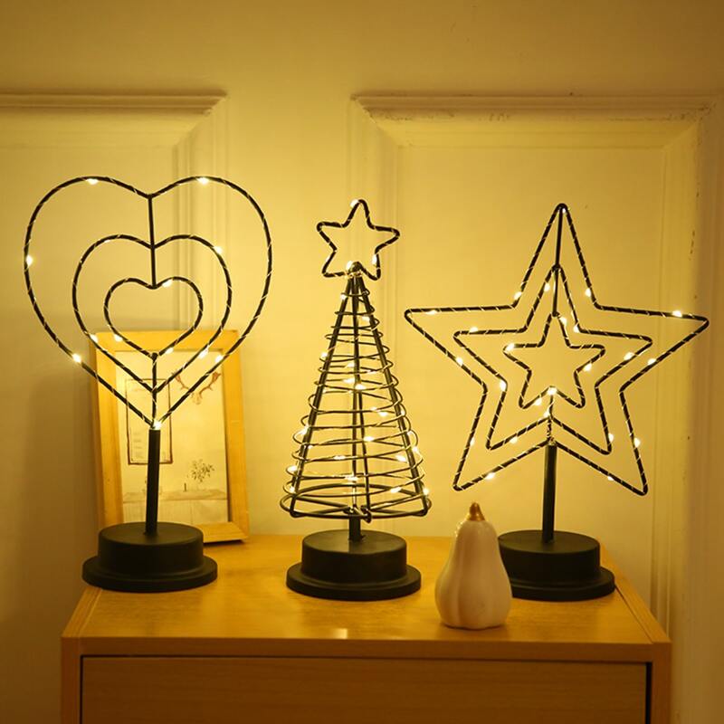 

1pc Star & Heart & Tree Shaped Lamp, Yellow