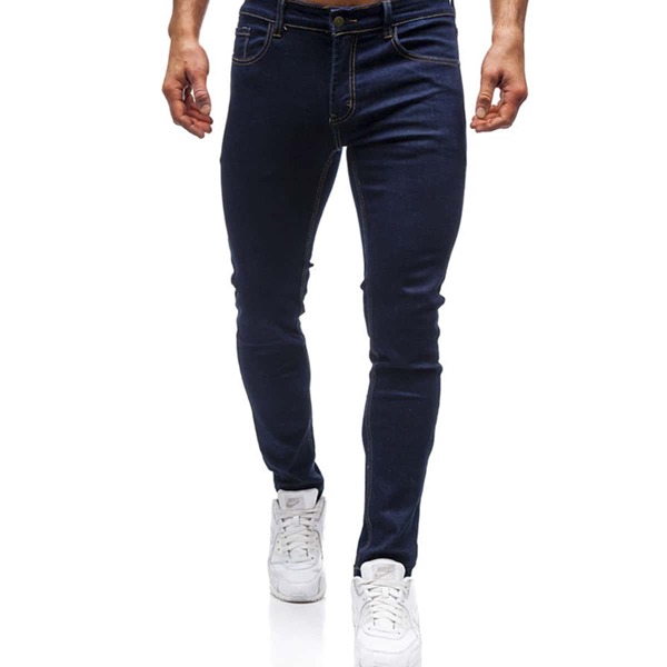 

Men Pocket Detail Skinny Jeans, Navy blue