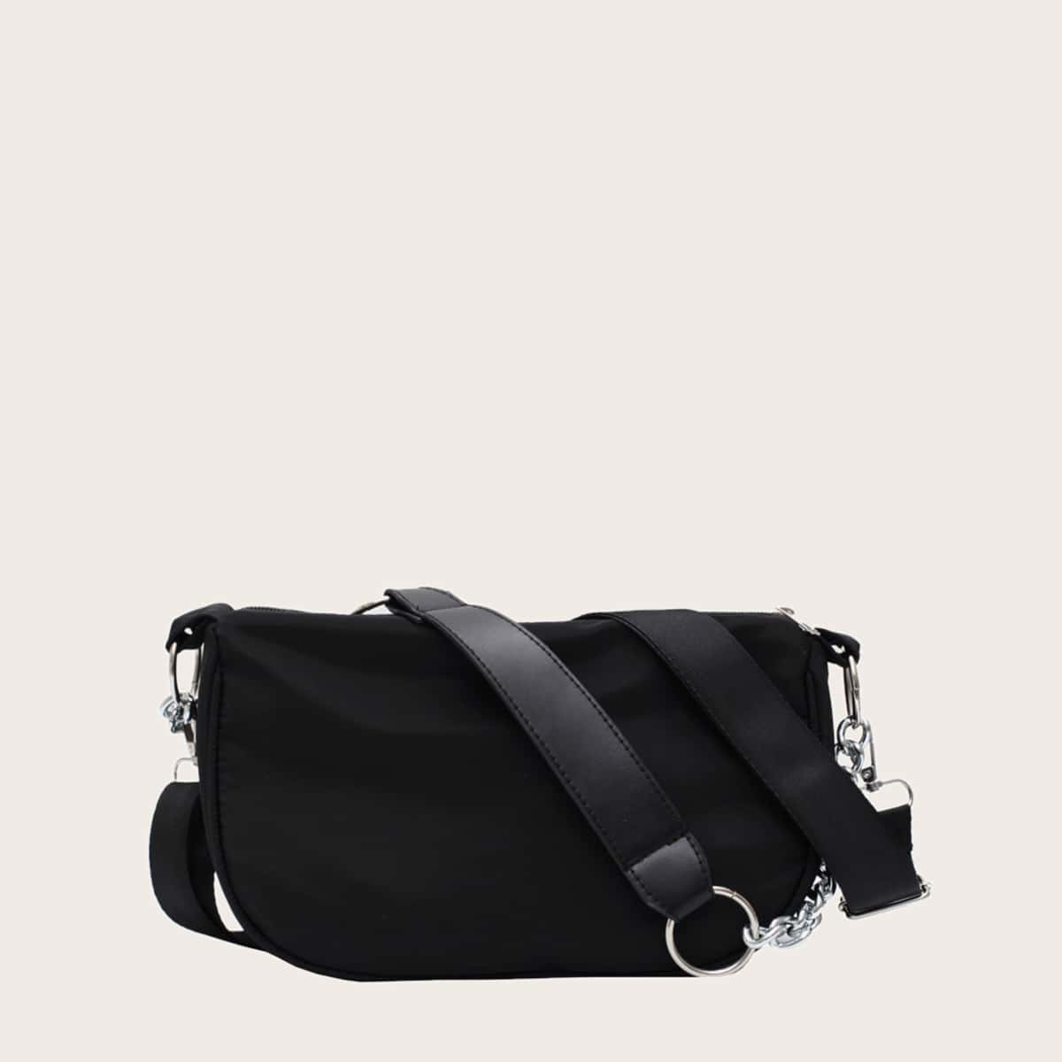 

Minimalist Chain Shoulder Bag, Black