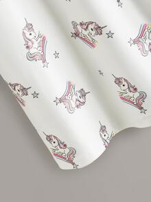 SHEIN 2入組女孩荷葉邊獨角獸圖案睡衣 - 彩色 - 查看 7