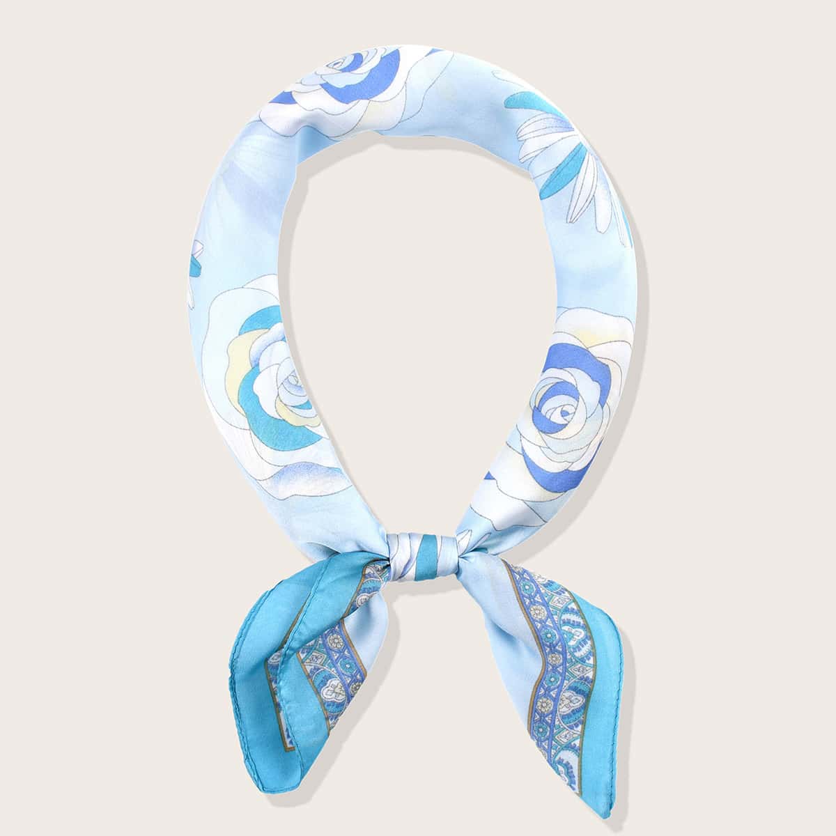 

Rose Pattern Bandana, Blue