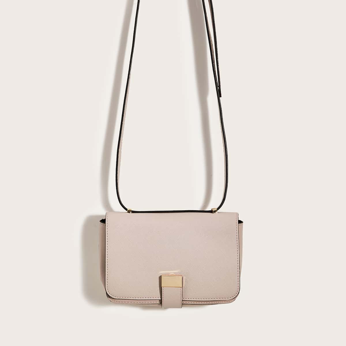 

Minimalist Flap Crossbody Bag, Beige