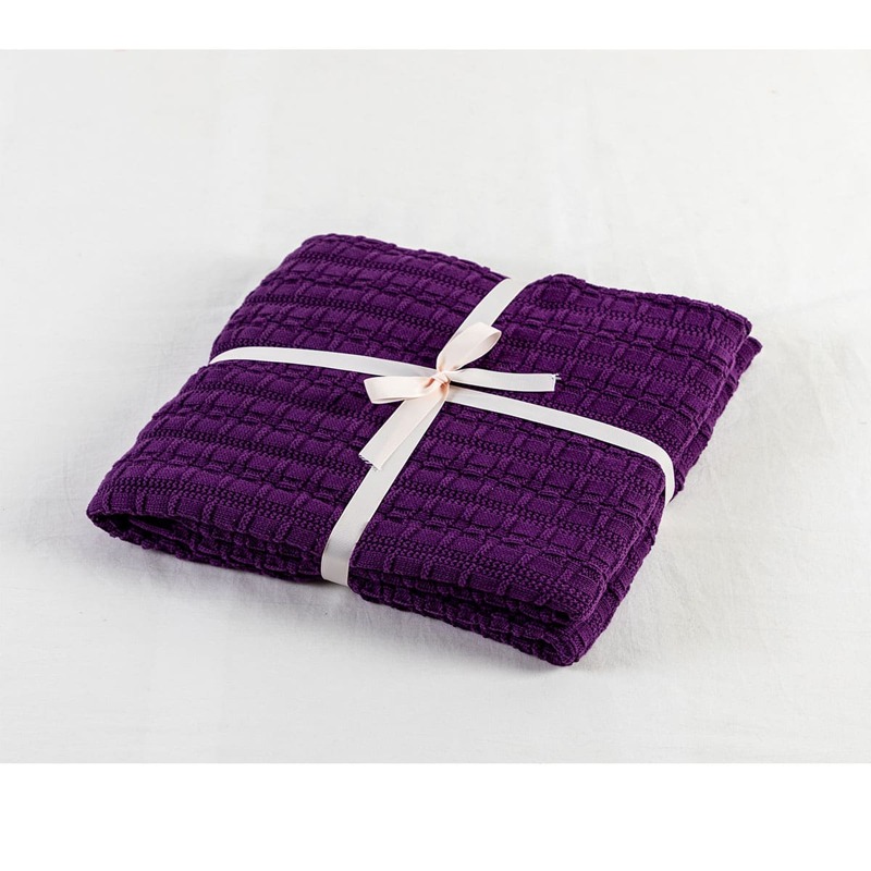 

1pc Solid Knitted Blanket, Multicolor