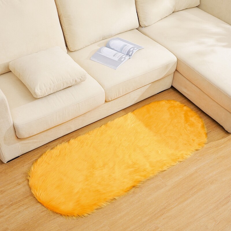 

Oval Plush Carpet, Yellow