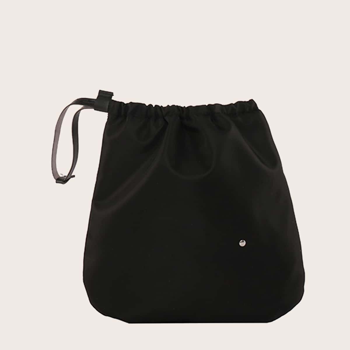 

Guys Drawstring Decor Crossbody Bag, Black