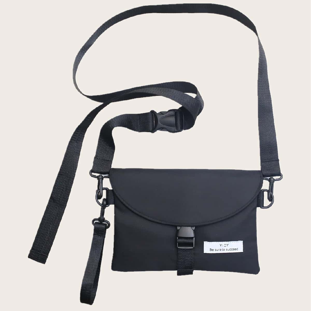 

Guys Flap Crossbody Bag, Black