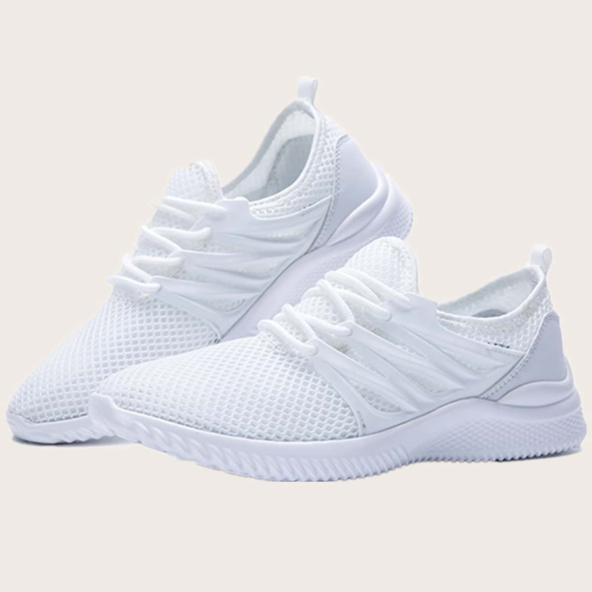 

Guys Lace-up Front Mesh Sneakers, White