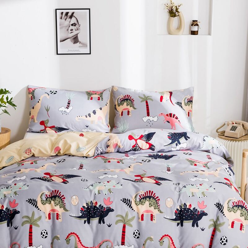 

Dinosaur Print Bedding Set Without Filler, Multicolor
