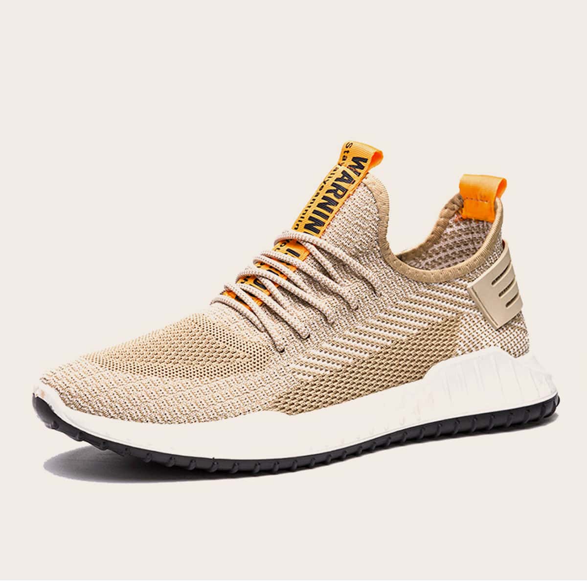 

Guys Lace-up Front Wide Fit Sneakers, Khaki