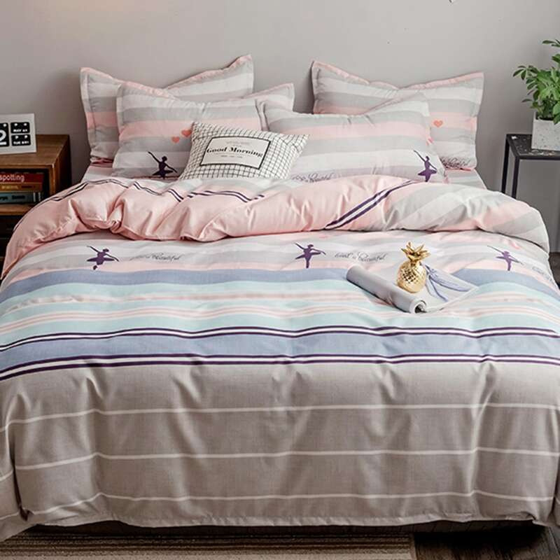 

Striped Pattern Bedding Set Without Filler, Multicolor