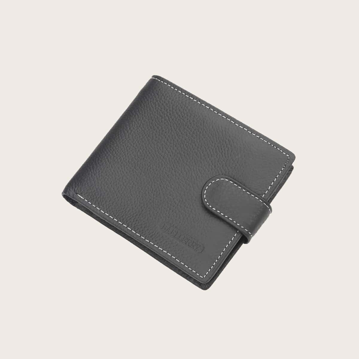 

Guys Stitch Trim Purse With Card Holder, Black