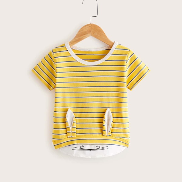 

Футболка в полоску для девочек, Жёлтые