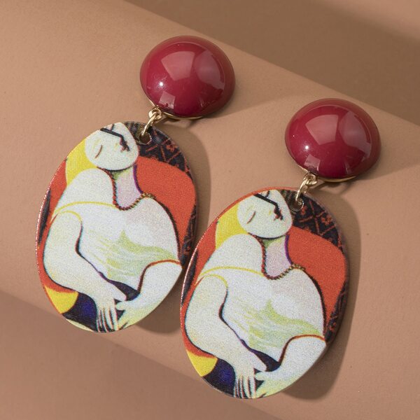 

Figure Graphic Drop Earrings, Multicolor