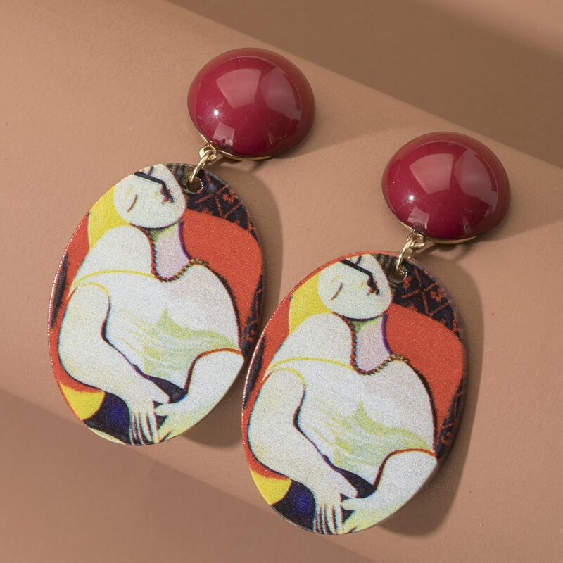 

Figure Graphic Drop Earrings, Multicolor