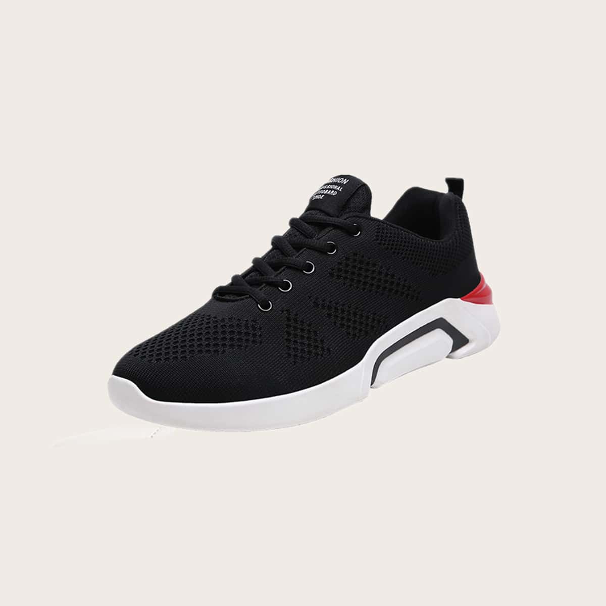 

Guys Lace-up Front Low Top Sneakers, Black and white