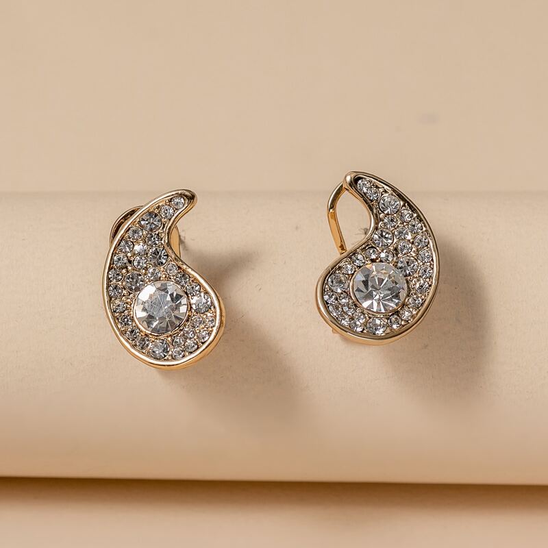 

Rhinestone Metal Earrings, Multicolor