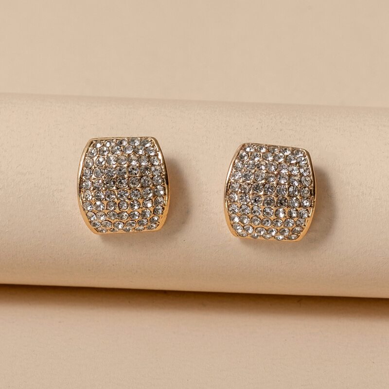 

Rhinestone Metal Earrings, Multicolor