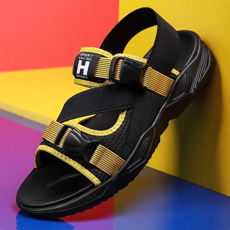 

Guys Release Buckle Wide Fit Sandals, Yellow