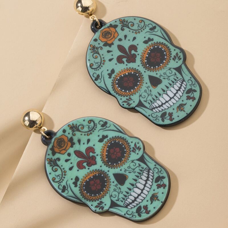 

Skull Charm Drop Earrings, Multicolor