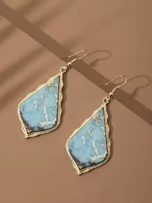 Bông tai hình học quyến rũ thả - Màu xanh lam - Xem 1