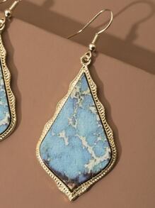 Bông tai hình học quyến rũ thả - Màu xanh lam - Xem 3