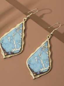 Bông tai hình học quyến rũ thả - Màu xanh lam - Xem 4