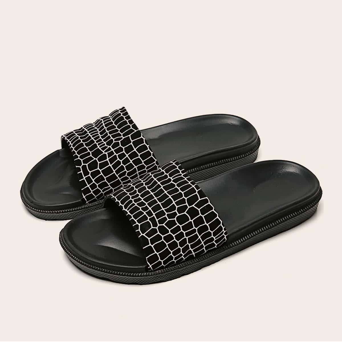 

Guys Geometric Pattern Sliders, Black