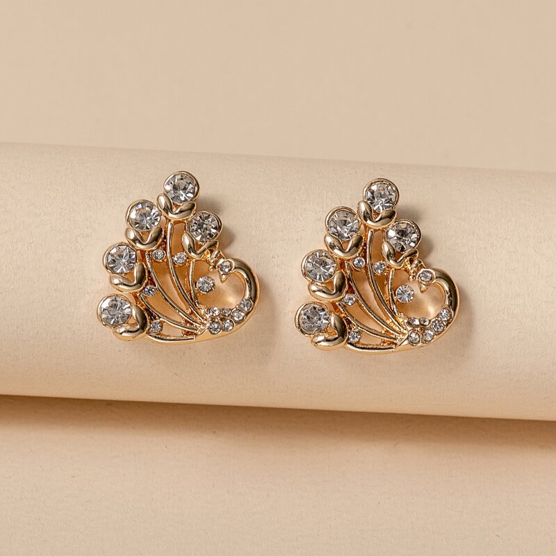 

Rhinestone Peacock Stud Earrings, Multicolor