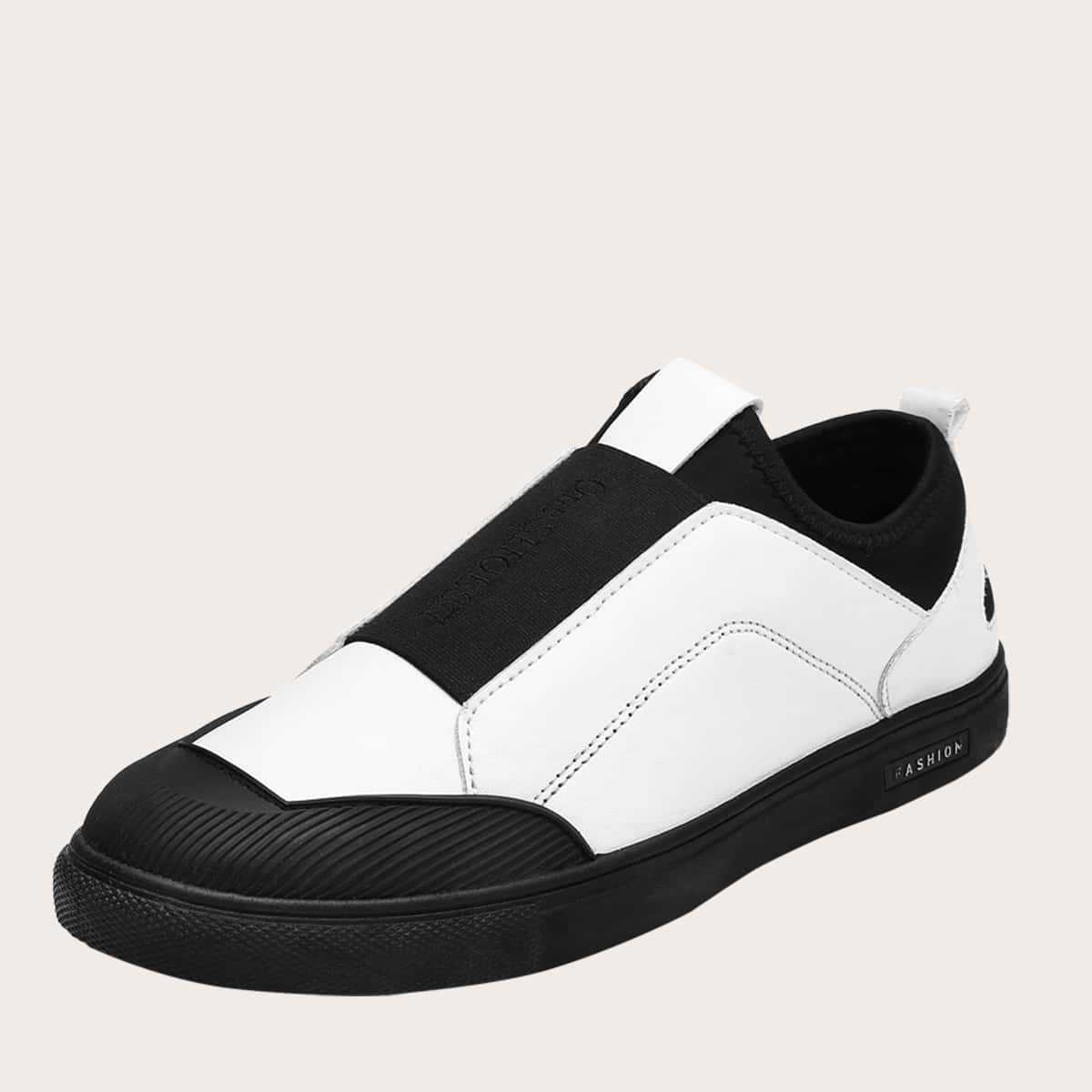 

Guys Slip On Two Tone Sneakers, Black and white