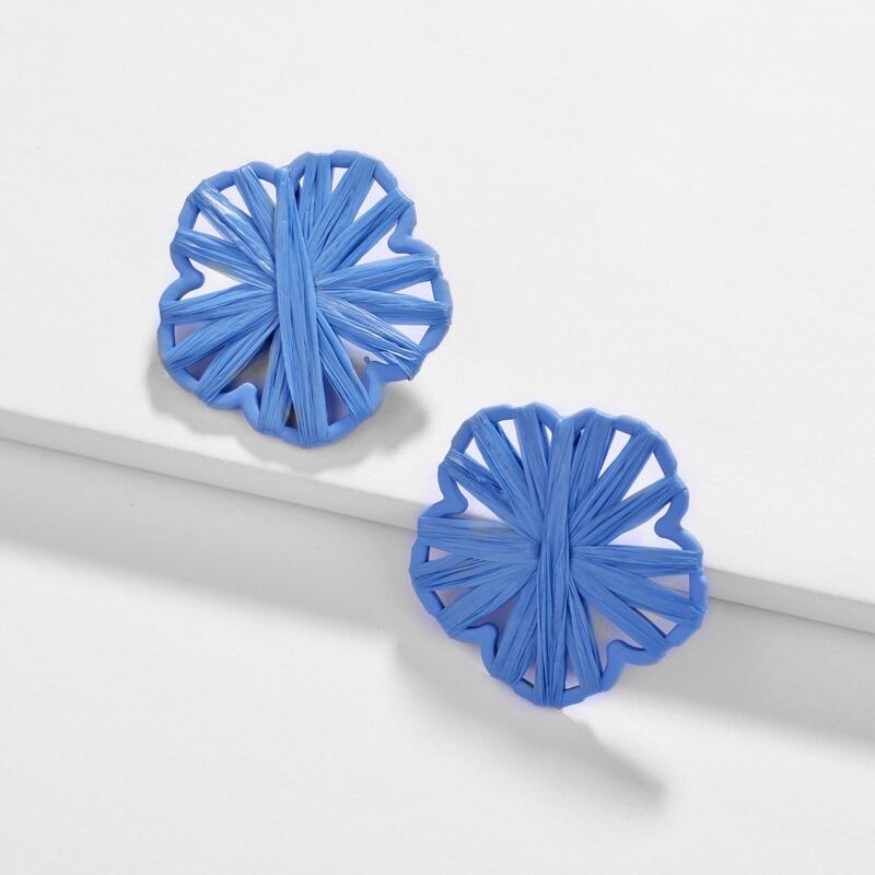 

Floral Design Stud Earrings, Blue