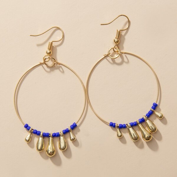 

Bead Tassel Drop Earrings, Gold