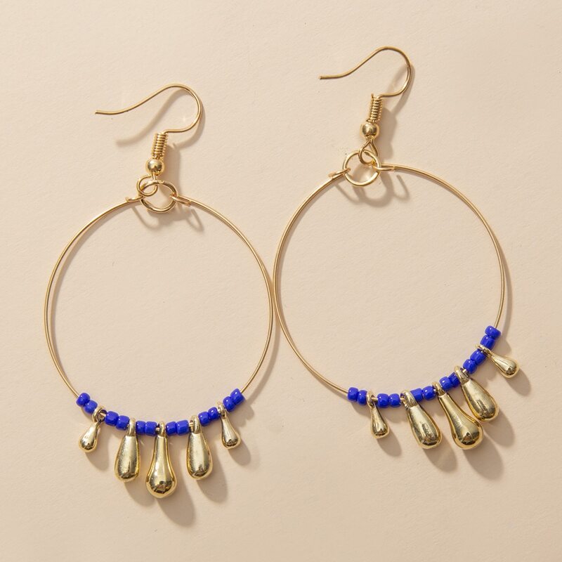 

Bead Tassel Drop Earrings, Gold