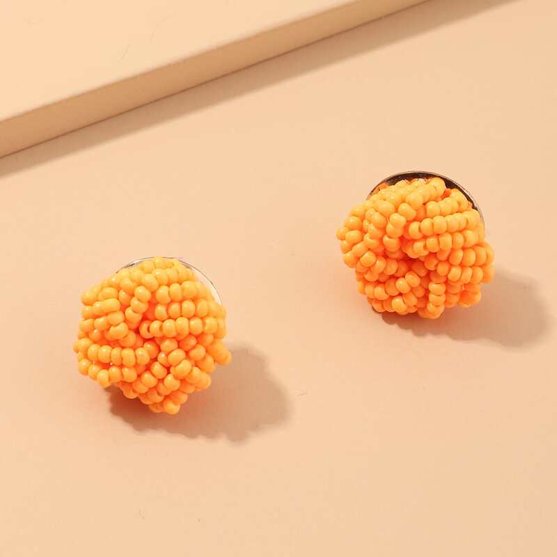 

Bead Decor Earrings, Orange