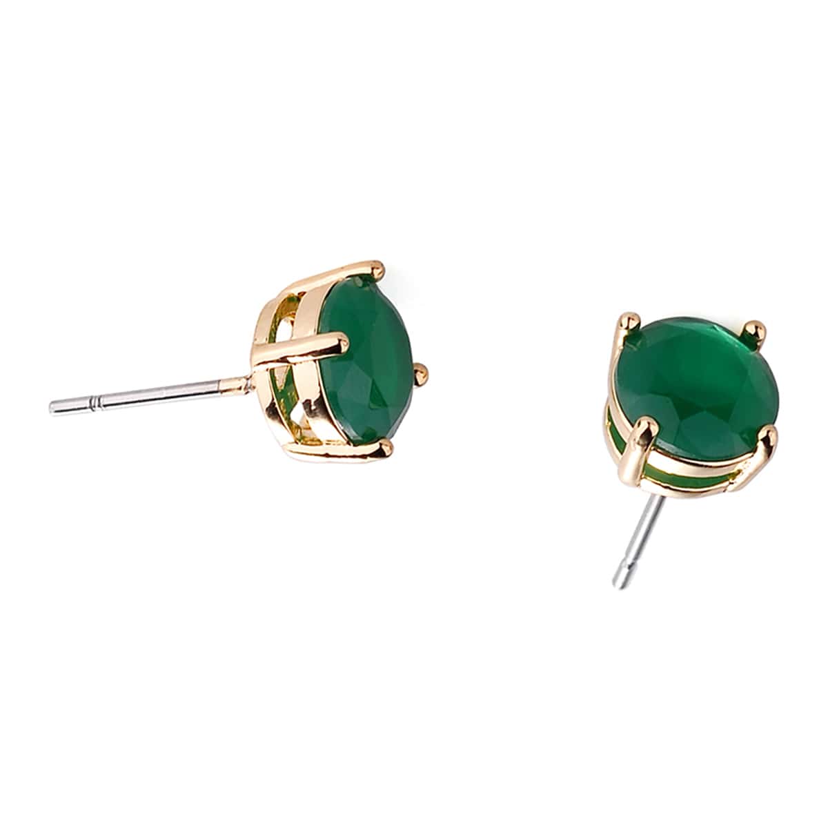 

Gemstone Engraved Stud Earrings, Green