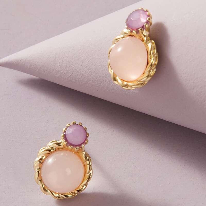 

Color Block Stud Earrings, Multicolor