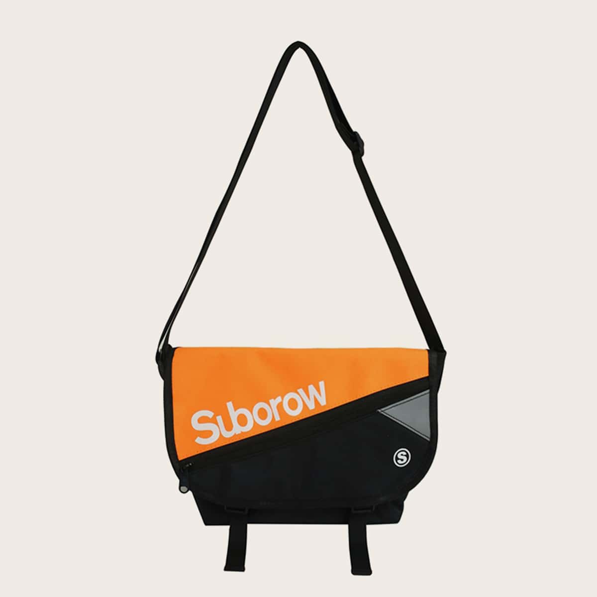 

Colorblock Crossbody Bag, Black