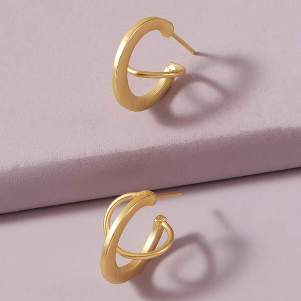 

Structured Cuff Earrings, Gold