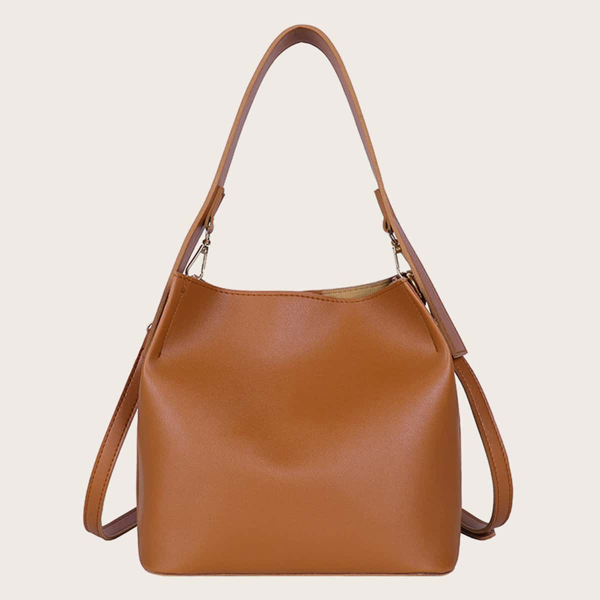 

Minimalist Bucket Bag, Brown
