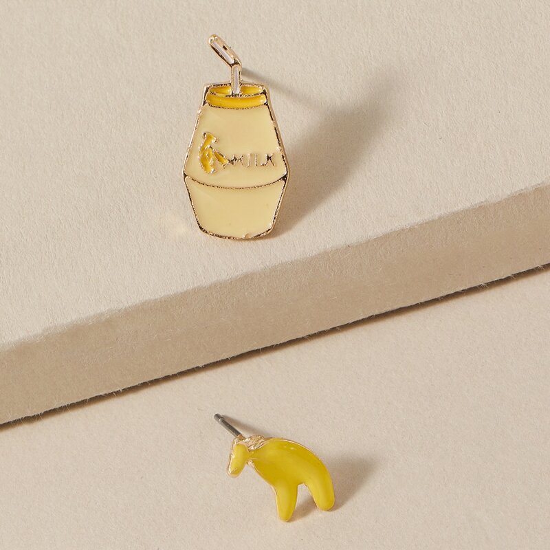 

Milk & Banana Design Stud Earrings, Yellow